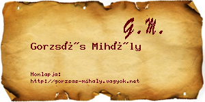 Gorzsás Mihály névjegykártya