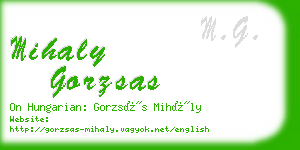 mihaly gorzsas business card